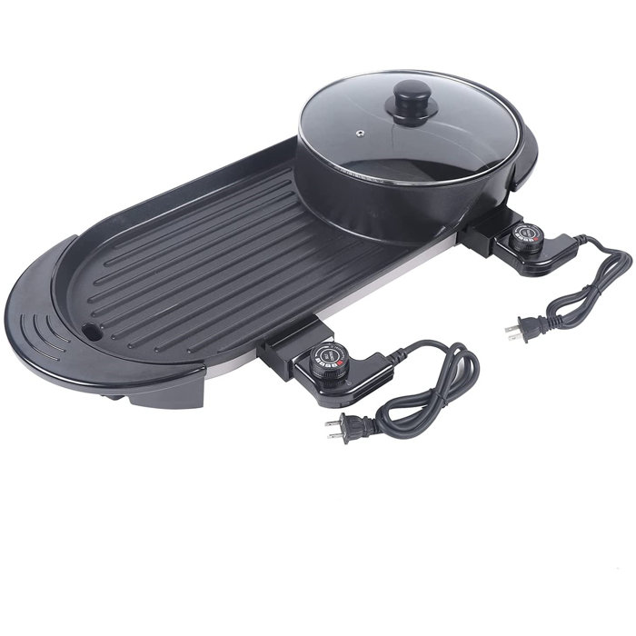 YXSUN Non Stick Electric Grill 4.9" Smokeless Indoor Grill with Lid